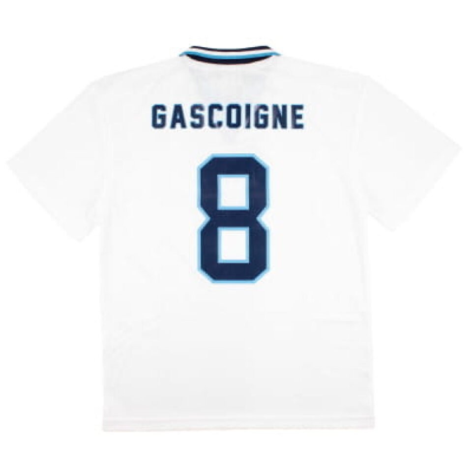 England 1996 Score Draw Home Shirt Gascoigne #8