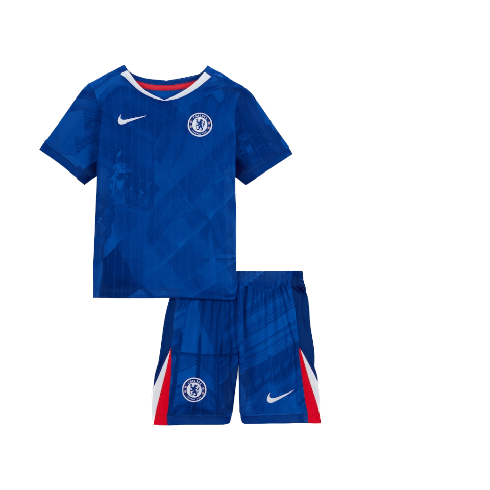 Chelsea 2025/26 Home Kids Kit with World Champions Badge