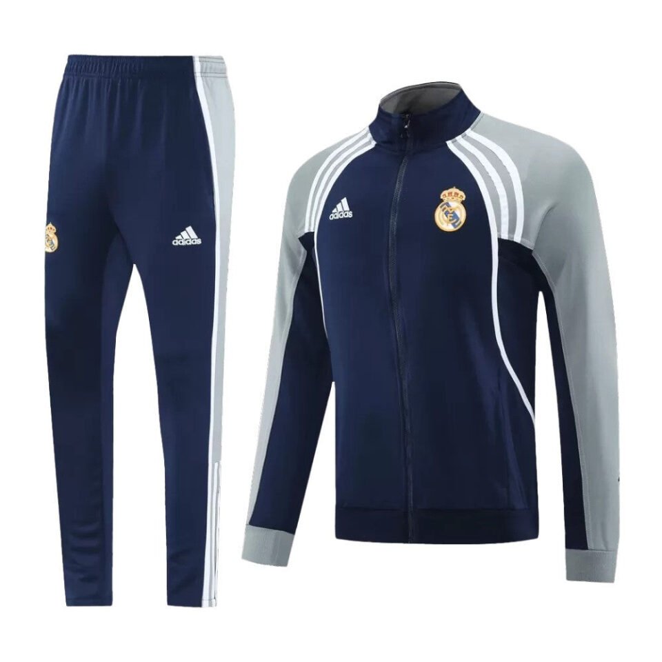 Real Madrid 2025/26 Jacket Tracksuit - Navy & Grey