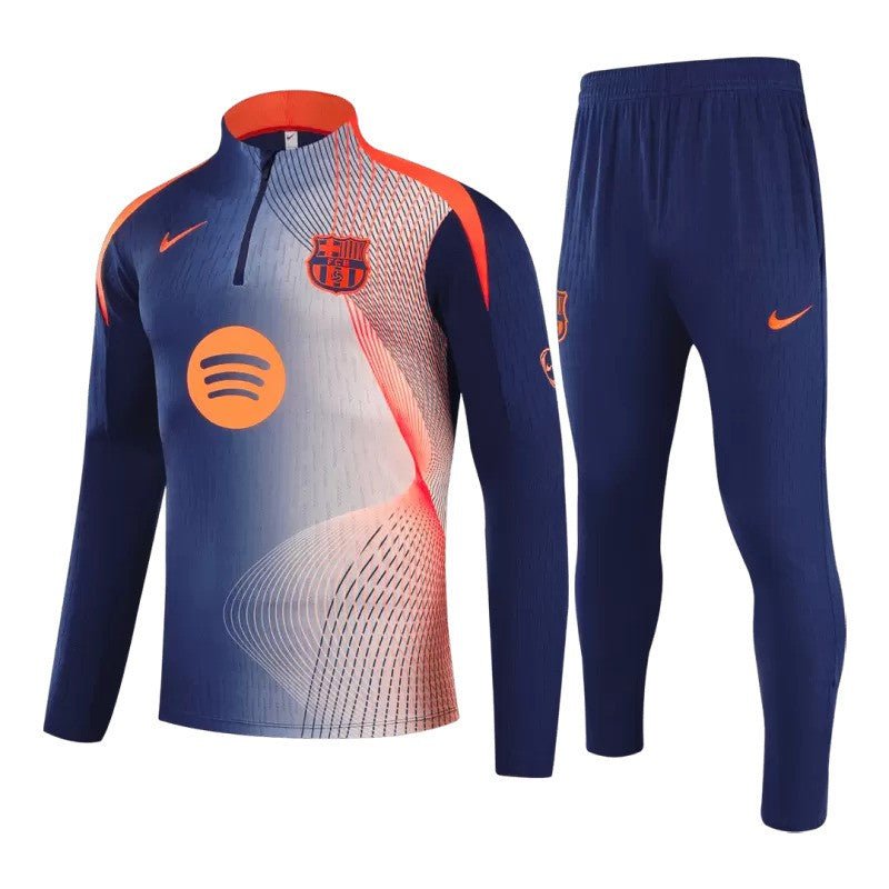 Barcelona 2025/26 1/4 Zip Tracksuit - Black & Orange