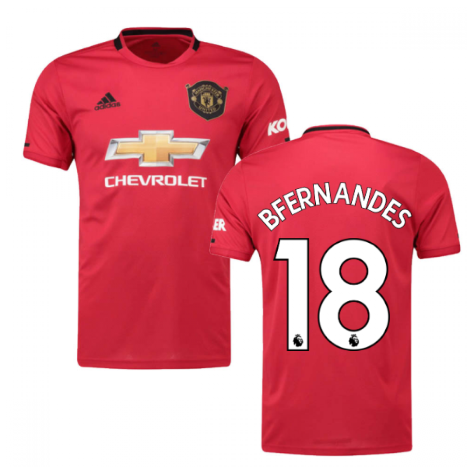 2019-2020 Man Utd Adidas Home Football Shirt