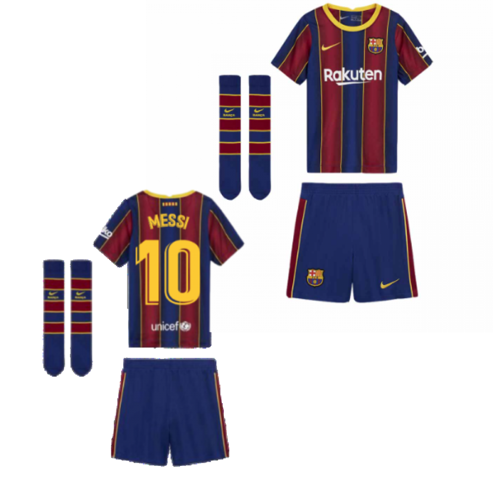 2020-2021 Barcelona Home Nike Little Boys Mini Kit