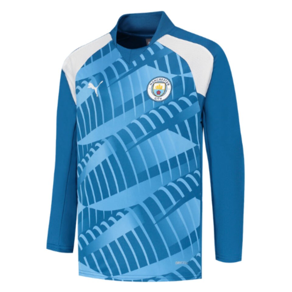 2023-2024 Man City Pre-Match LS Sweat Top – Kids