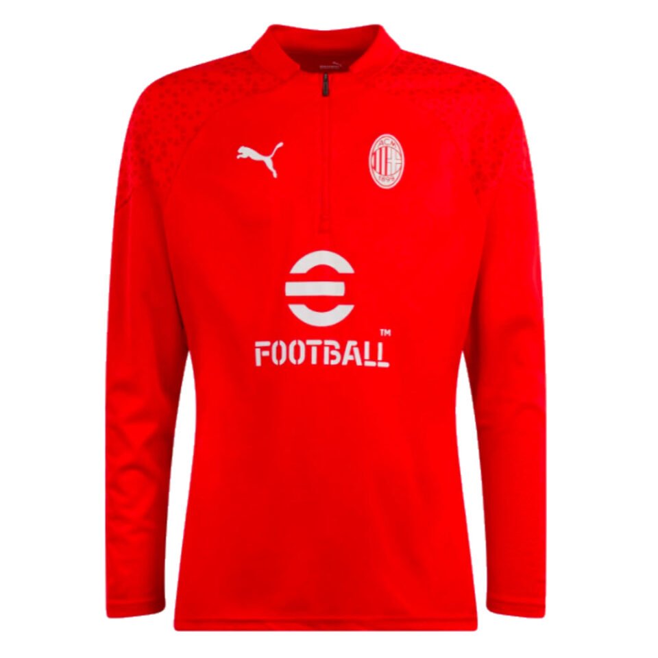 2023-2024 AC Milan Training Half Zip Top – Kids