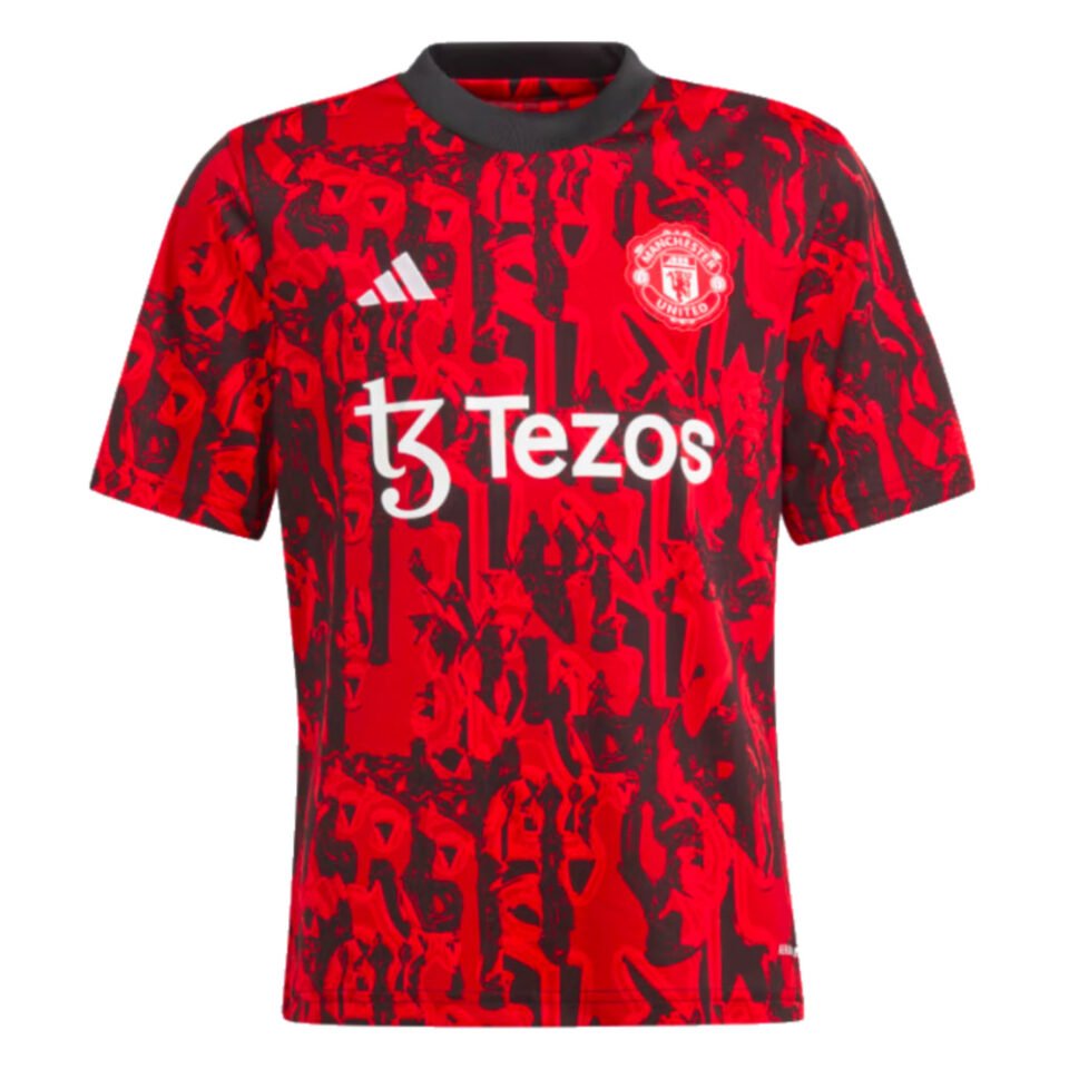 2023-2024 Man Utd Pre-Match Shirt – Kids