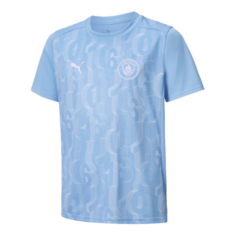 2024-2025 Man City Prematch SS Shirt – Kids