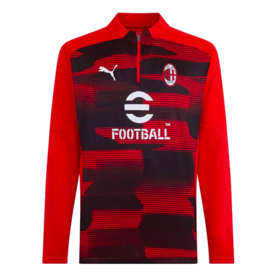 2024-2025 AC Milan Prematch 1/4 Zip Top
