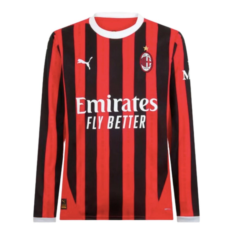 2024/25 AC Milan Home Long Sleeve Shirt