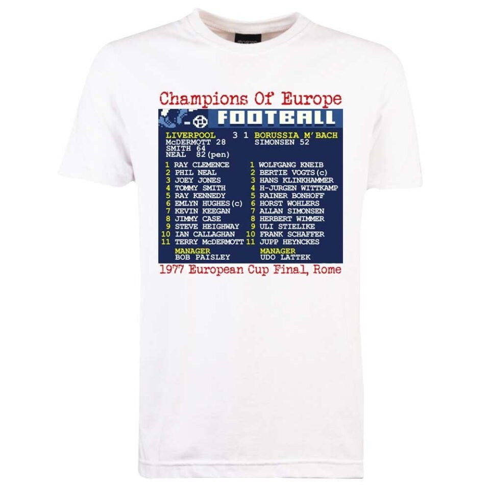 1977 European Cup Final Retrotext t-shirt – White
